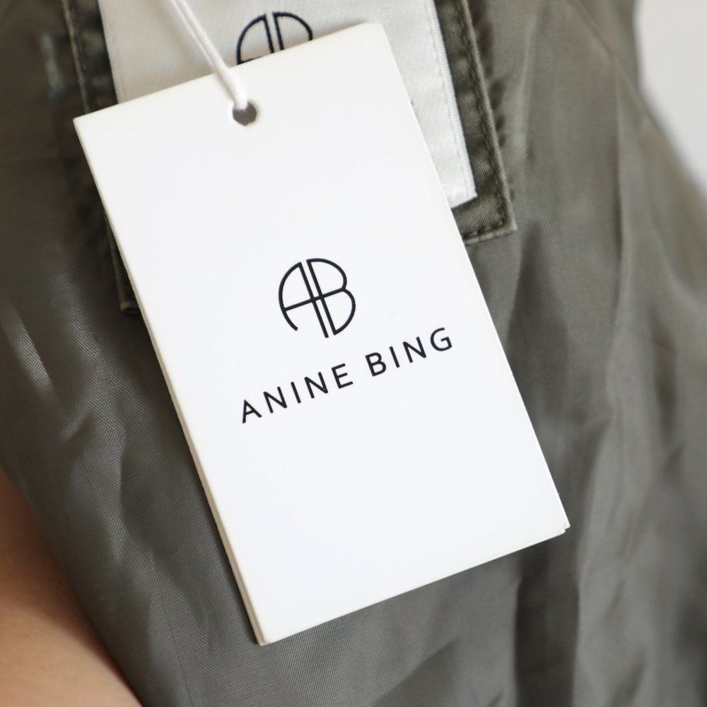 Anine Bing Olive Green Tie-Sleeve Trench Jacket - Picture 9 of 11